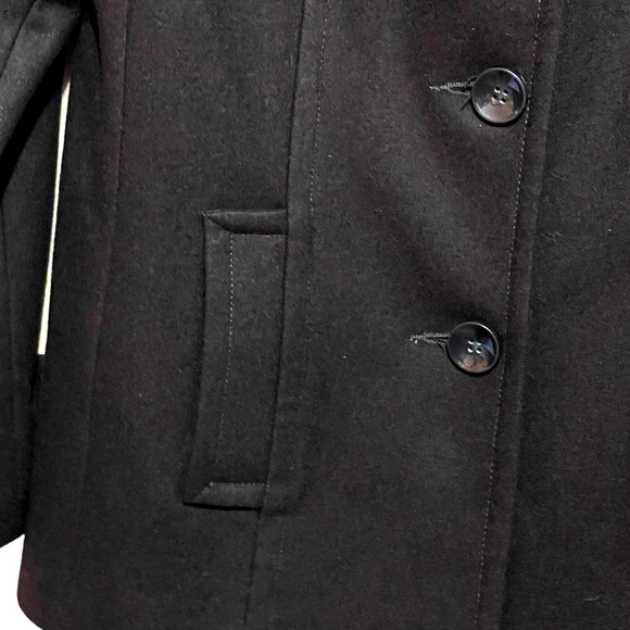 Centigrade Womens Wool Blend Pea Dress Coat XS Dark Brown Button‎ Front Pockets - Picture 3 of 6